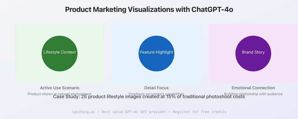 Product marketing visualizations created with ChatGPT-4o showing a smartwatch in various lifestyle contexts