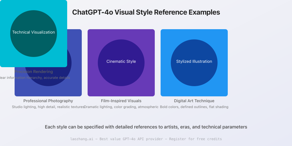 Various visual styles created with ChatGPT-4o using different style references